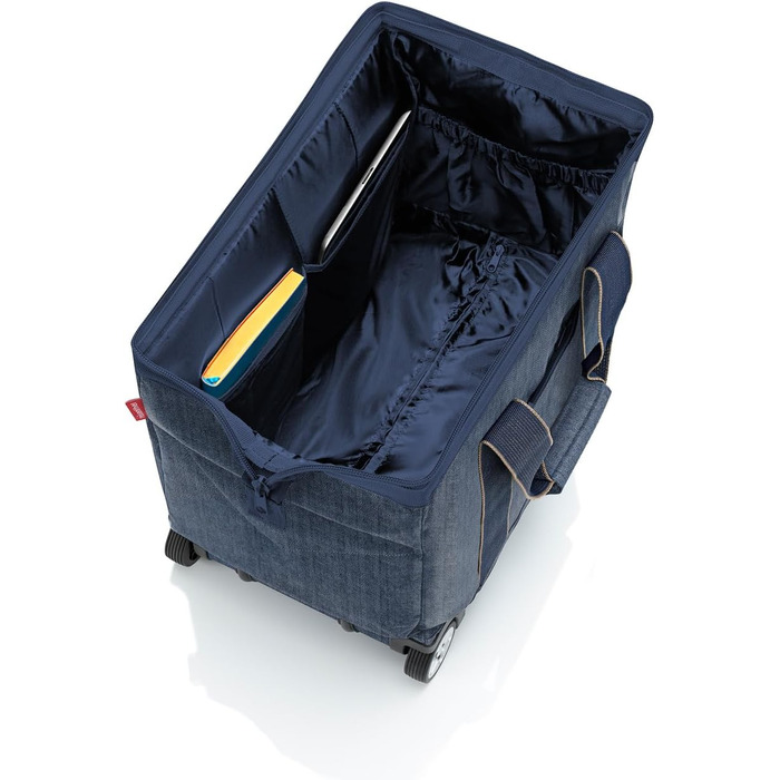 Reisenthel Allrounder Trolley – універсальна дорожня сумка на колесах з телескопічною ручкою, 2 плавні колеса, для подорожей, роботи та відпочинку, темно-синій Herringbone