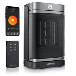 Тепловий обігрівач Brandson ECO Design з дистанційним керуванням, Wi-Fi, функцією осциляції та ECO-режимом для спальні та дитячої кімнати
