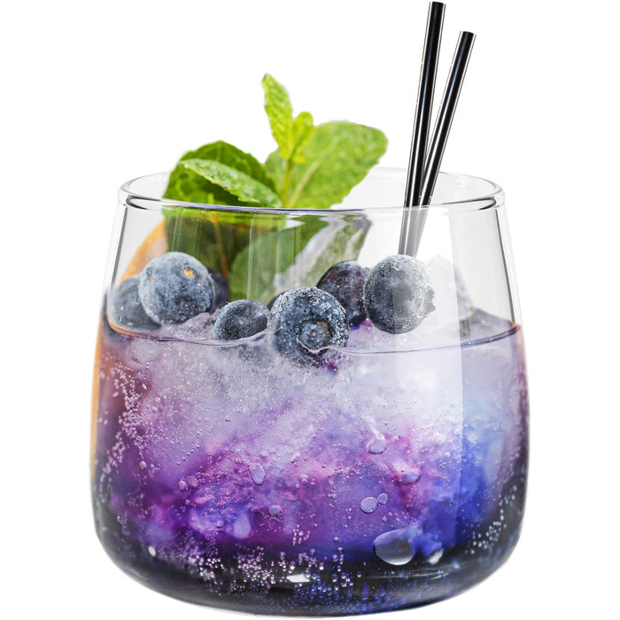 TREND FOR HOME Dessert Glasses Emma Large 475 ml, Round Glasses Set of 6, Gin Tumbler Dessert Bowls Glass, Restaurants and Parties, Dishwasher and Microwave Safe