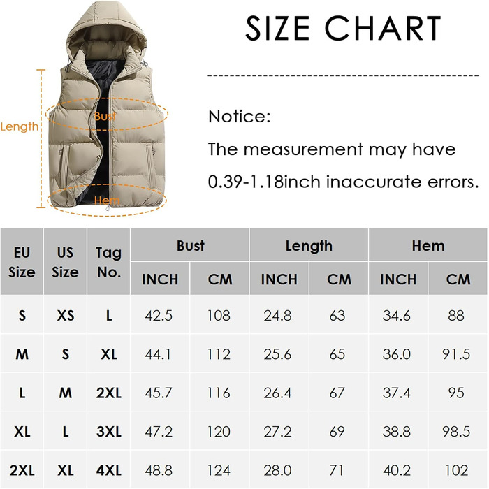 Чоловіча жилетка SeaUr з пухом, водонепроникна, легка, з капюшоном та кишенями, зелена (S, Хакі)
