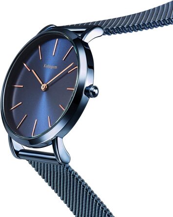 Жіночий годинник на аналоговому кварцовому механізмі з нержавіючої сталі, водостійкий, сітчатий ремінець, ультратонкий комплект з браслетом, блакитне покриття, блакитний ремінець, блакитний браслет