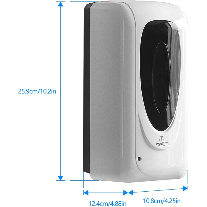 Jewaytec Automatic Hand Sanitizer Dispenser 1000ml, Wall Mount Electric Automatic Soap Dispenser with Sensor, Alcohol Spray Device Hand Sanitizer Dispenser with Sensor for Home Commerce