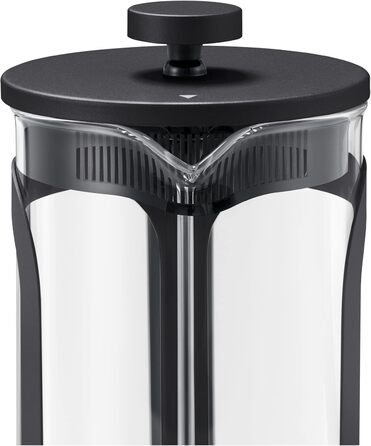 Тчибо Френч-прес для приготування кави вручну, 800 мл, з термостійкого боросилікатного скла, нержавіюча сталь, чорний