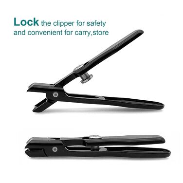 Кусачки для нігтів Zehennagelknipser для товстих нігтів з фіксатором, великим отвором та пилкою, для врослих нігтів, міцні, для дорослих та літніх людей (чорні)