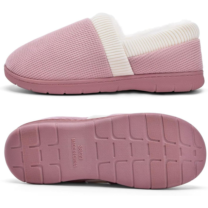 Тапочки для дому жіночі теплі з меморі-піною, зимові, розмір 36-43 EU, м'ятно-зелені (36/37 EU, рожеві)