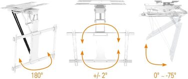 Кронштейн для телевізора на стелю HL47ML моторизований, похилий для LED/LCD 32-75