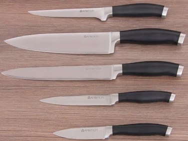 Набір ножів у підставці Ambition Granite, 6 предметів, чорний