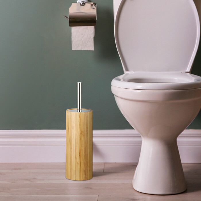 Relaxdays Toilet Brush Holder Bamboo