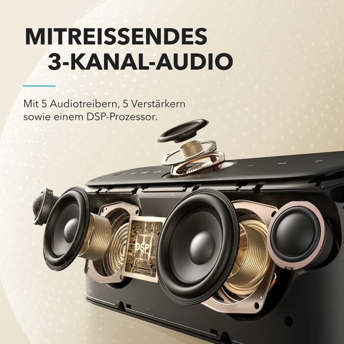 Soundcore Motion X600 – портативна Bluetooth колонка з Hi-Res Spatial Audio, 50W, IPX7, 12 годин, Pro EQ, AUX-IN (зелена)