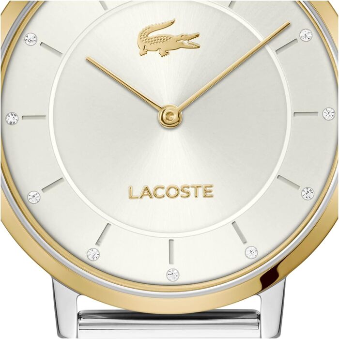 Годинник Lacoste аналоговий кварцовий жіночий Crocorigin з браслетом з нержавіючої сталі (Перлина)