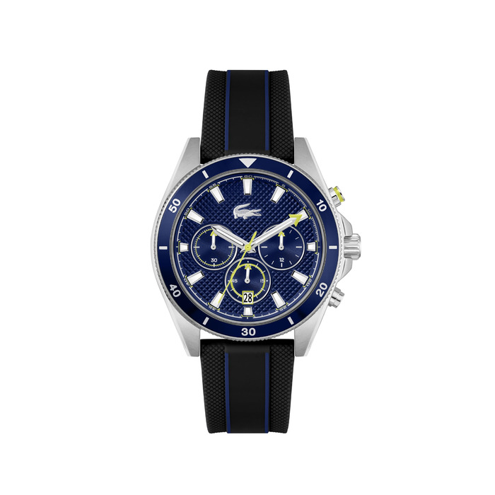 Годинник чоловічий Lacoste Chronograph Mainsail Quartz синій на силіконовому ремінці