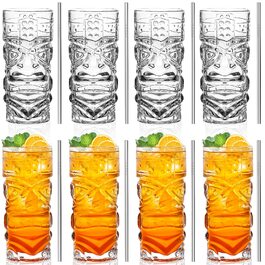 Набір склянок Tiki (170-400 мл) – прозорі, для екзотичних коктейлів, Mai Tai, гавайських коктейлів, тропічної тематики