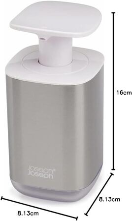 Seifensпender Joseph Joseph Presto Edelstahl з широкою помпою, нержавіюча сталь, сірий