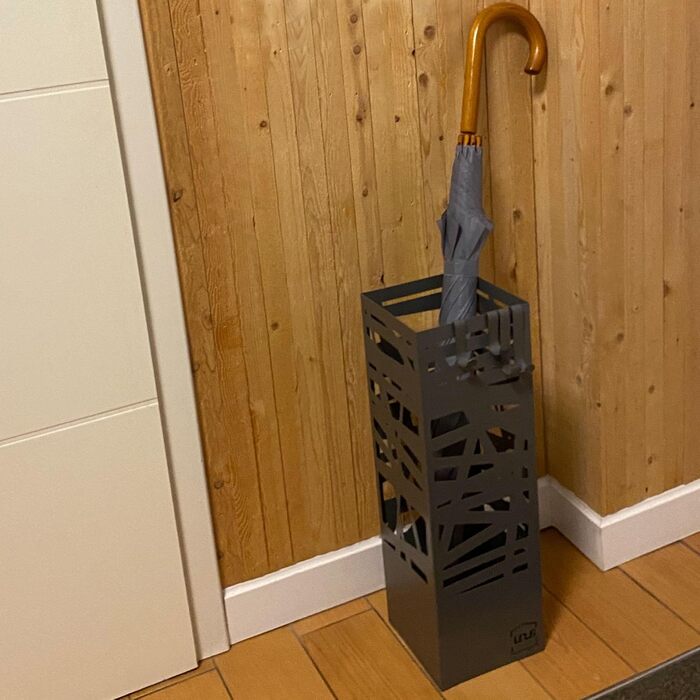 Стійка для парасоль з піддоном для води, 4 гачки, 16x16x49 см, сіра, UNUS