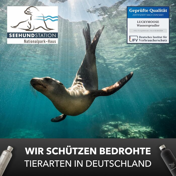 Газова машина Infinity з 2 пляшками по 1,25 л з нержавіючої сталі - економія до 25% CO2 завдяки автоматичній зупинці, пляшки придатні для миття в посудомийній машині та без терміну придатності. Чорний колір.