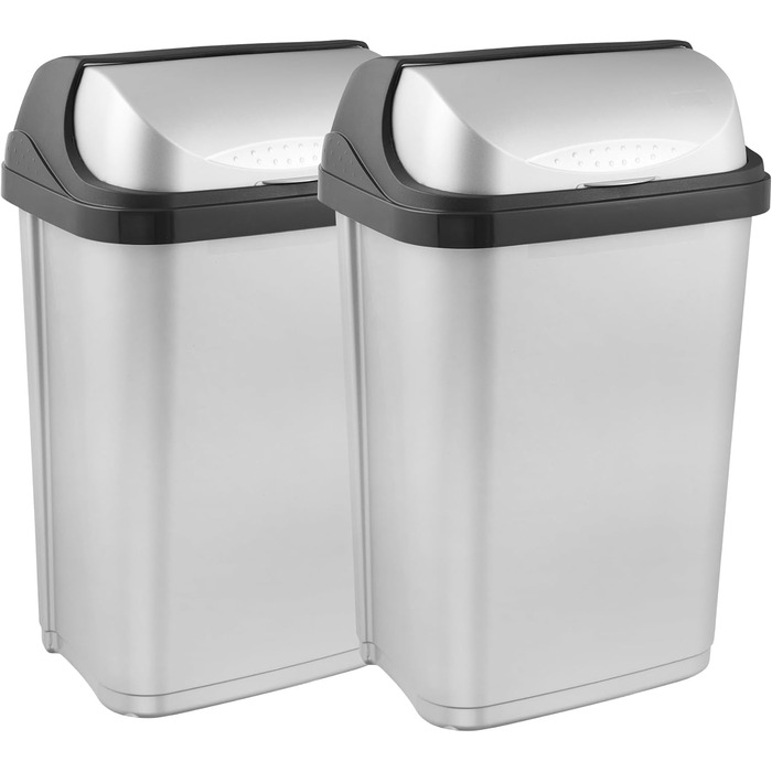 Сміттєвий бак з роликовим кришкою Keeeper Rasmus, світло-сріблястий (2x25 л)