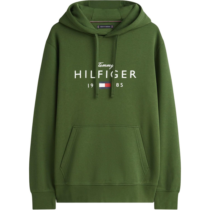 Чоловічий худі Tommy Hilfiger Brand Love Big Hilfiger з капюшоном, колір Green Mountain Pine, розмір XS