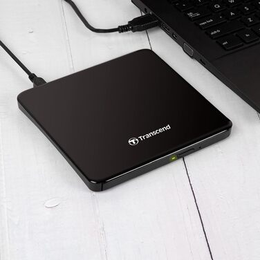 Зовнішній DVD-записувач Transcend Ultra-Slim USB 2.0, швидкість 8X, чорний