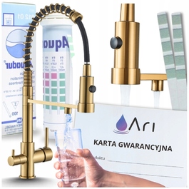 Змішувач для кухні стілець Ari Solid Spring, золотий