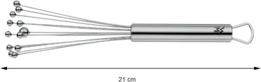 Міксер WMF Profi Plus Rührblitz з силіконовими кульками, Cromargan нержавіюча сталь, термостійке силікон до 200°C, для збивання, з отвором для підвішування.