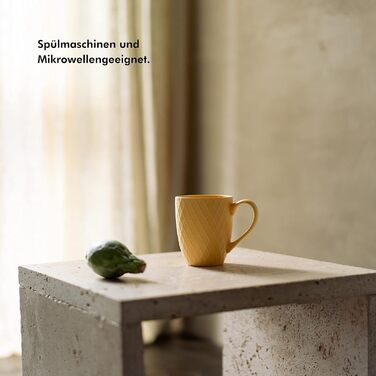 Набір кавових чашок KIVY 6 шт по 400 мл - великі чашки для кави та чаю, керамічні, сучасний дизайн, набір чашок