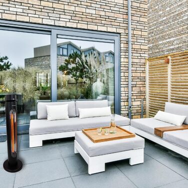 Інфрачервовий обігрівач Climative 2500W з 9 рівнями, IP65 для тераси та приміщення, настінний, з пультом та таймером, чорний (Aura)