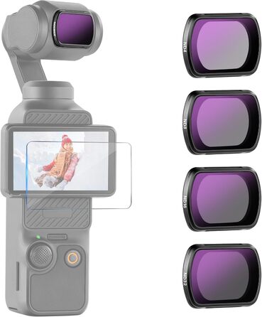 Набір фільтрів NEEWER CPL ND для DJI Osmo Pocket 3: CPL, ND16, ND64, ND256, з магнітним кріпленням та 2 серветками для чищення
