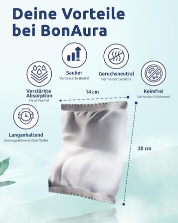 Зволожувач повітря BonAura® без електроенергії для підвалів, ванних кімнат та інших приміщень. У комплекті 980г зволожуючого наповнювача. Гранули зволожувача та осушувача повітря в наборі. Захист від плісняви (4 x наповнювач)