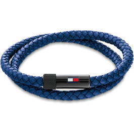 Чоловічий шкіряний браслет Tommy Hilfiger з магнітною застібкою (Синій)