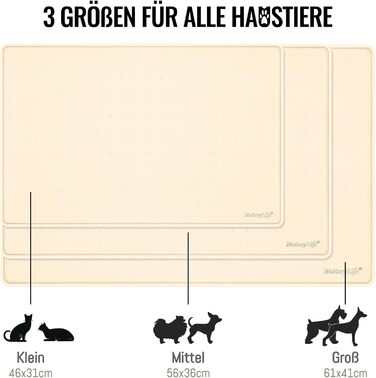 Підкладка під миску для котів та собак MateeyLife, силіконова, 56x36 см, бежева, нековзна, вологостійка