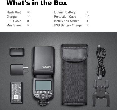 Спалах Godox V860III-S E-TTL II: Швидкість 1/8000s, GN60, 450 спахів, сумісний з Canon EOS