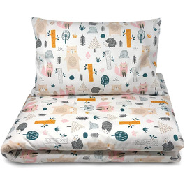 Набір постільної білизни Balbina для малюків Boho з принтом тварин (ліс) 100 x 135 см, 2 шт. (100% бавовна, застібка-блискавка)