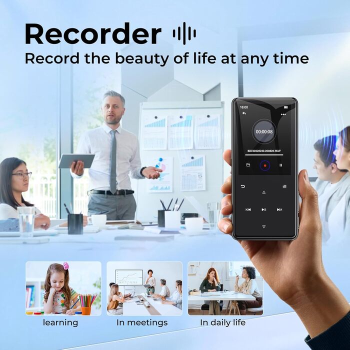 MP3 плеєр 64GB з Bluetooth 5.3 та екраном 2.4