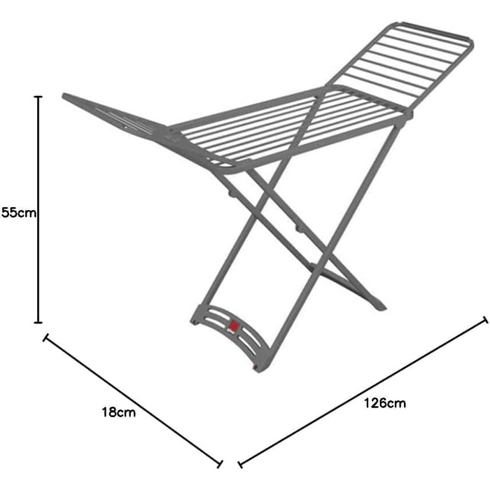 Gimi - Graphite Clothes Rack, X-Legs, Resin, Grey