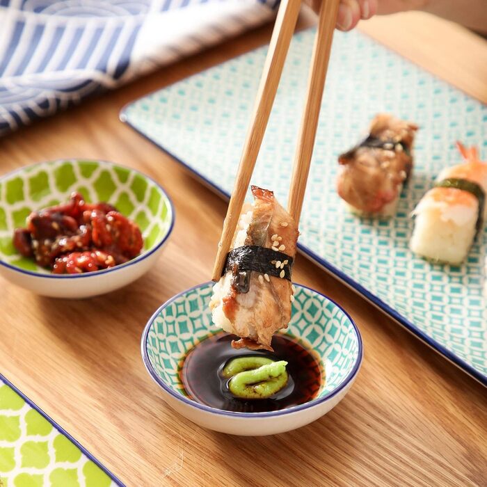Набір посуду Vancasso HARUKA Sushi Set для суші (2 персони), кераміка, суші-тарілки, соусники, палочки для їжі