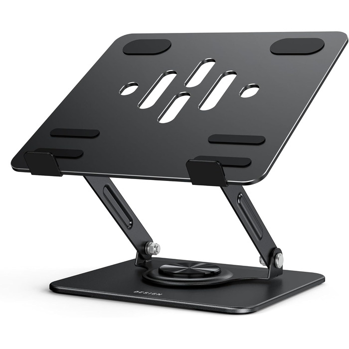 Підставка для ноутбука BESIGN LS11, регульована, 360° обертання, чорна, сумісна з 10-14