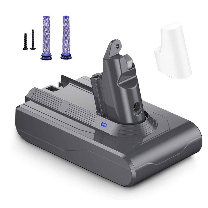 Замінний акумулятор 6800 mAh для пилососів Dyson V6 + 2 фільтри (DC62, DC58, DC59, DC61, DC72, DC74, SV03, SV05, SV06, SV07, SV09, V6 Absolute)