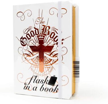 Фляга для напоїв Suck UK 'The Good Book' 120мл, нержавіюча сталь, білий колір