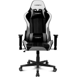Ігрове крісло DRIFT DR175GRAY, професійне, екошкіра, 2D підлокітники, клас 4, поворотне, чорне/сіре