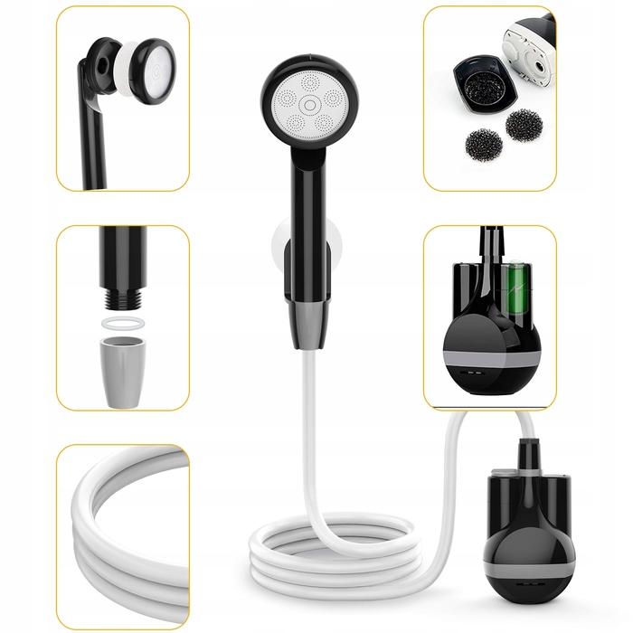 Портативний акумуляторний туристичний душ, 20 л, зі шлангом 1,8 м