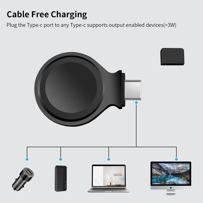 KINGFOM 3-в-1 Індукційна Зарядна Станція: для iPhone, iWatch, AirPods - Чорний