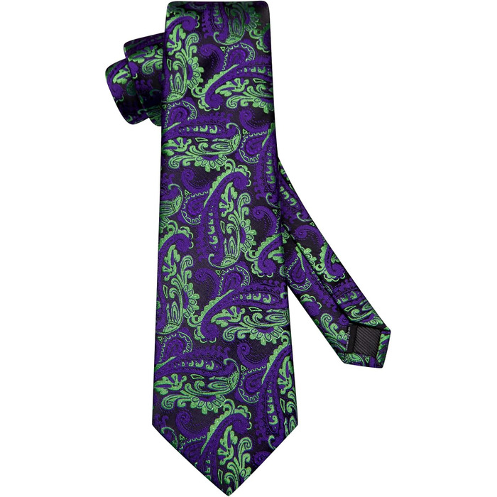 Чоловіча краватка Hi-Tie чорно-рожева з візерунком пає, смужки, крапки, нагрудна хустинка та запонки для весілля, офіційних заходів та бізнесу (чорний, фіолетовий, зелений)