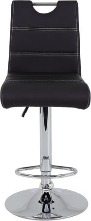Miranda Bar Stool - Adjustable Height, 360° Swivel, Faux Leather - Black