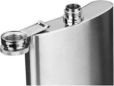 Фляга Manhattan WMF Cromargan® 6-частинна, 200 мл, з воронкою та штампом у шкіряному етолі, без гравіювання