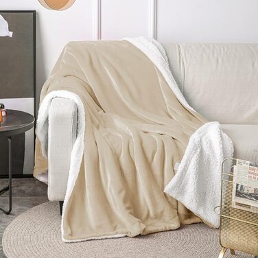 Плед Mixibaby для дому, теплий та м'який, 150 x 200 см, колір: натуральний