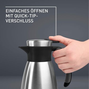 Термос Emsa Soft Grip, 1 л, нержавіюча сталь, 12 год гаряче + 24 год холодне, без витоку, неслизький, чорний