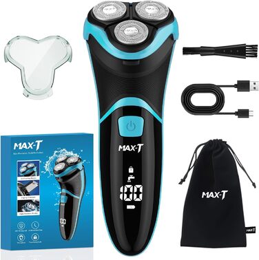 Електрична бритва MAX-T для чоловіків: вологостійка, з тримером, для сухого та вологого гоління, з кейсом для подорожей
