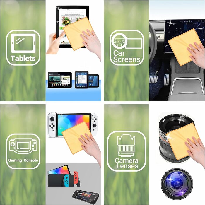 Серветки для прибирання з мікрофібри Eco-Fused (5 шт.) - двосторонні - для смартфонів, телевізорів, планшетів, ноутбуків, об'єктивів камер