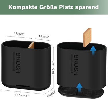 Тримач для електричної зубної щітки - органайзер для ванної кімнати, знімний, з отвором для стоку води, чорний, середній