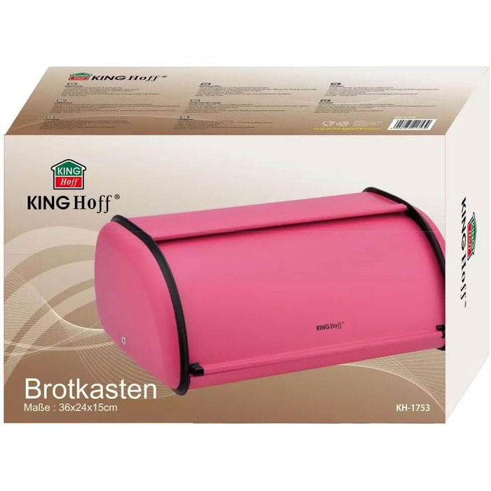 KING HOFF Металева бляшанка для хліба, контейнер для їжі, Brotdose (Чорний) (Червоний, маленький)